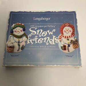 Longaberger 1999 Snow Friends Cookie Mold Set of 2 Snowball and Flurry NEW